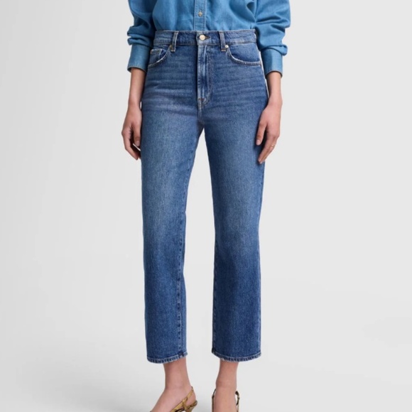 NWT 7 For All Mankind Logan Stovepipe Jeans, 25 - Picture 1 of 7